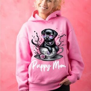 Puppy mom hoodie beautiful pink hoodie